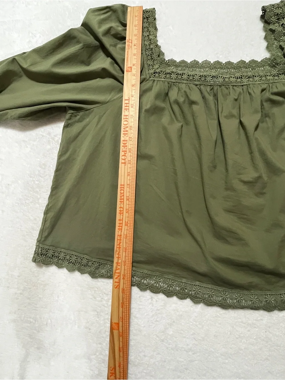 Old Navy NWT Olive Green (Bare Ground) Lace Trim Square Neck Blouse Top Size 3X